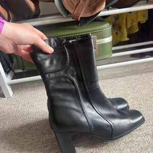 Boots Sleek Black Heeled Boots